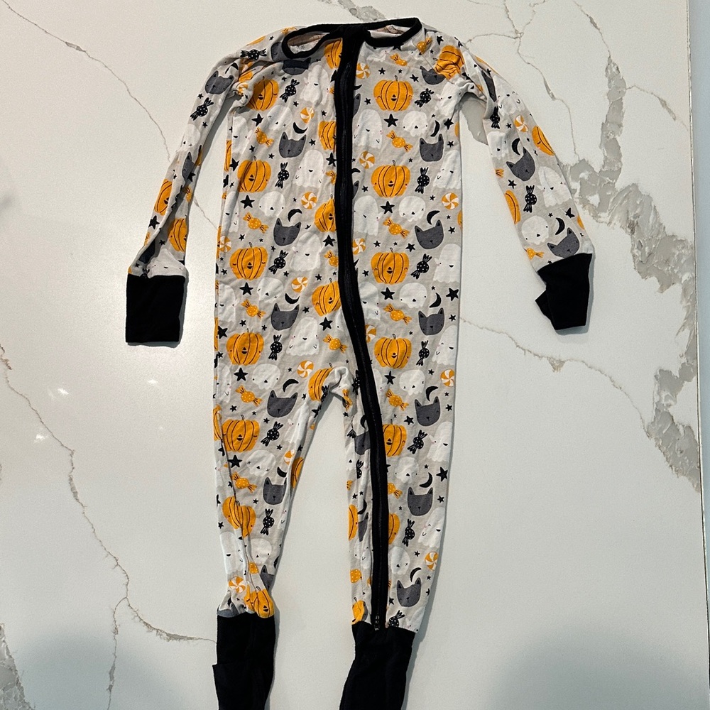 Little Sleepies Pumpkin and Cat Kids Footie